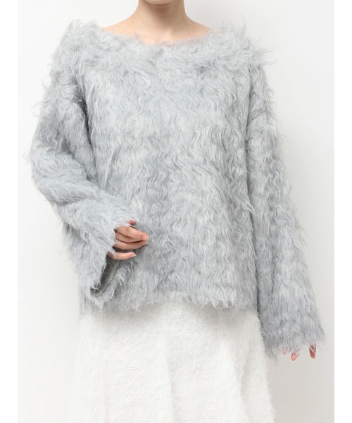 【OUNNOUN】ロングシャギー2WAYオーバーサイズニット