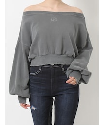 GYDA | Symmetry GYDAピグメントオフショルスウェットTOPS(スウェット)