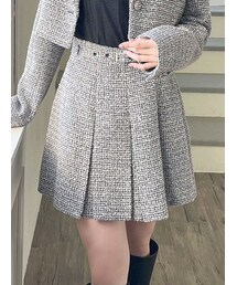 RESEXXY | ツイードプリーツミニスカート【セットアップ着用可能】(スカート)