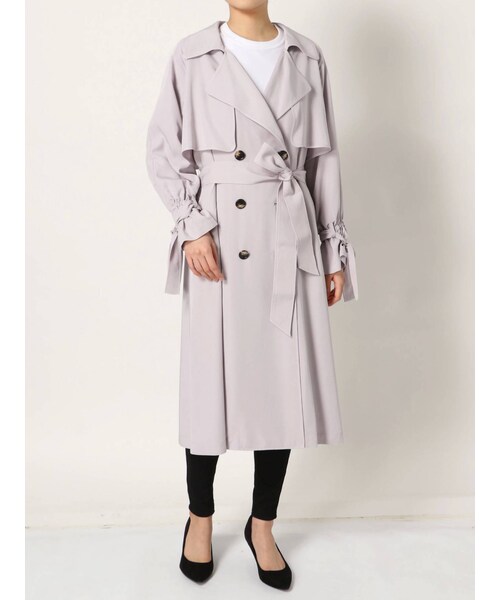 MERCURYDUO（マーキュリーデュオ）の「TRツィル袖リボントレンチコート（その他アウター・レディース・ベビーピンク/ラベンダー/ベージュ・S/M）」の7枚目の写真