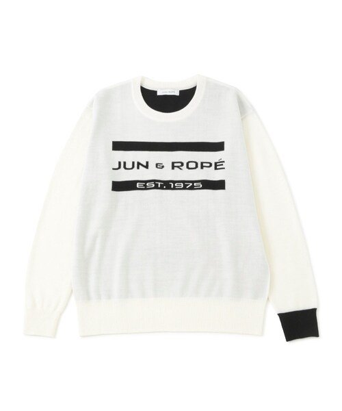 ROPE'（ロペ）の「【J'aDoRe・店舗限定】ロゴインターシャ長袖ニット（ニット/セーター・レディース・ホワイト/グリーン/ラベンダー・L/M/S/XL）」の7枚目の写真