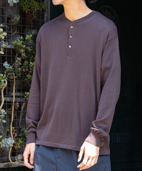 ADAM ET ROPE'（アダムエロペ）の「【Eddie Bauer】Knit Henly Neck Shirts（ニット/セーター・メンズ・ダークブラウン/グリーン・L/M）」の12枚目の写真