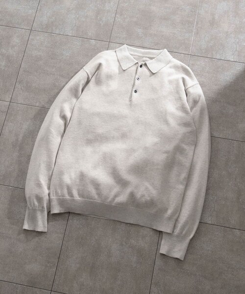 ITEMS URBANRESEARCH（アイテムズ アーバンリサーチ）の「カシミヤ×コットンポロセーター（ニット/セーター・メンズ・GRY/BRD/MOC/BLK・M/L）」の5枚目の写真