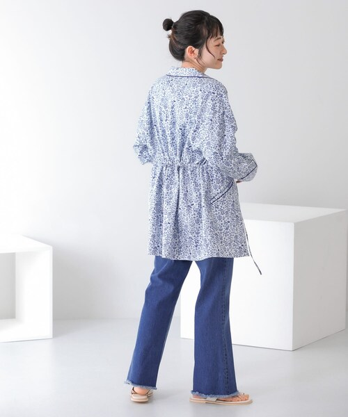 KBF（ケイビーエフ）の「ドロストプリントガウン（テーラードジャケット・レディース・BLUE/BEIGE/NAVY・one）」の22枚目の写真