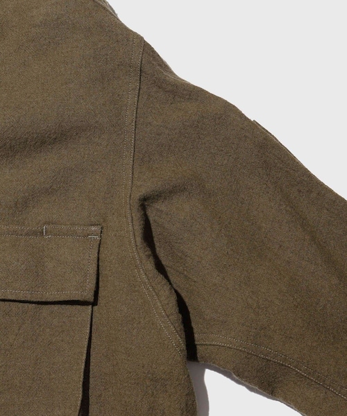 ADAM ET ROPE'（アダムエロペ）の「【blurhmsROOTSTOCK/ブラームスルーツストック】Ramie Linen Wool Swedish BDU Jacket（その他アウター・メンズ・ブラック/カーキ・2/3/4）」の10枚目の写真