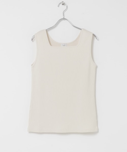 URBAN RESEARCH DOORS（アーバンリサーチドアーズ）の「針抜きテレコスクエアタンクトップ（タンクトップ・レディース・IVORY/BEIGE/BLACK・Free）」の5枚目の写真