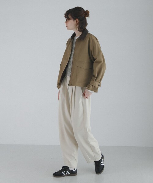 URBAN RESEARCH Sonny Label（アーバンリサーチサニーレーベル）の「異素材衿ショートジャケット（テーラードジャケット・レディース・ベージュ/エクリュ・Free）」の19枚目の写真