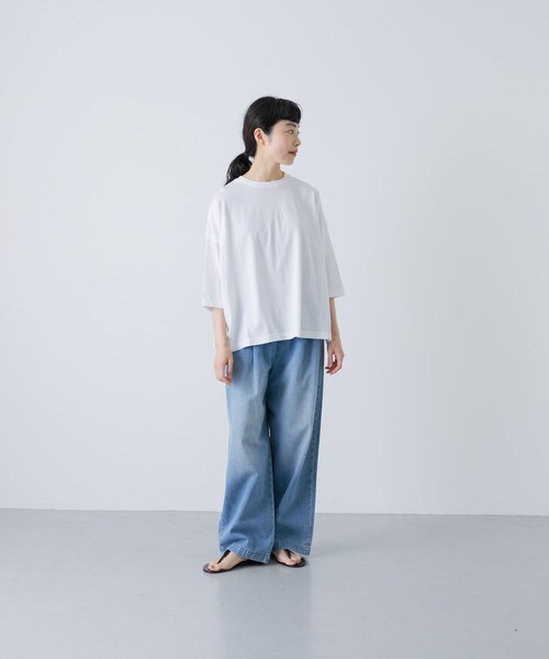 かぐれ（カグレ）の「ワイド6分袖プルオーバー（Tシャツ/カットソー・レディース・OFF/BROWN/BLACK・FREE）」の8枚目の写真