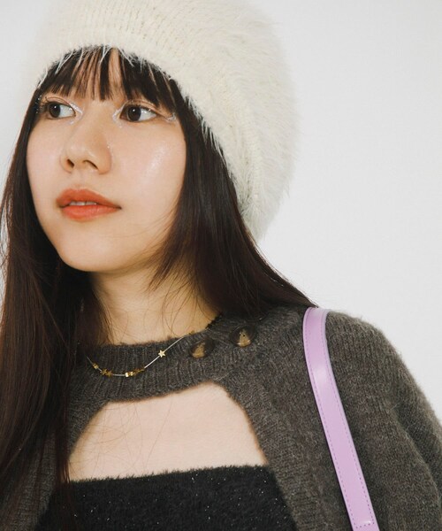 SENSE OF PLACE by URBAN RESEARCH(センスオブプレイスバイアーバンリサーチ)の「『別注』さらさ×SENSE OF PLACE シャギービーニー(ニットキャップ/ビーニー・レディース・OFF WHITE/GRAY・one)」の9枚目の写真