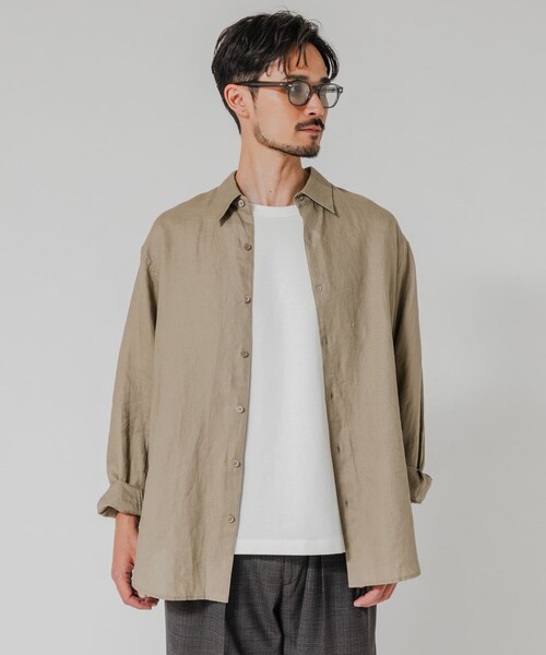 URBAN RESEARCH（アーバンリサーチ）の「LINEN REGULAR SHIRTS（シャツ/ブラウス・メンズ・BLACK/BEIGE/NAVY/SAX・M/L）」の19枚目の写真