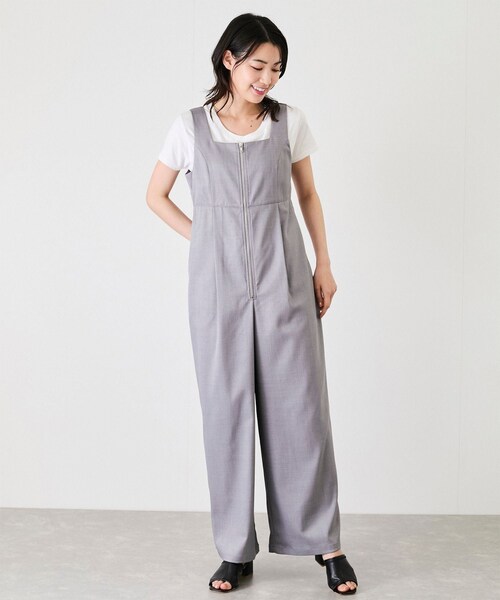 Jayro（ジャイロ）の「【EC限定】フロントジップサロペット（サロペット/オーバーオール・レディース・チャコール/グレー/ブラウン系/ベージュ・M）」の10枚目の写真