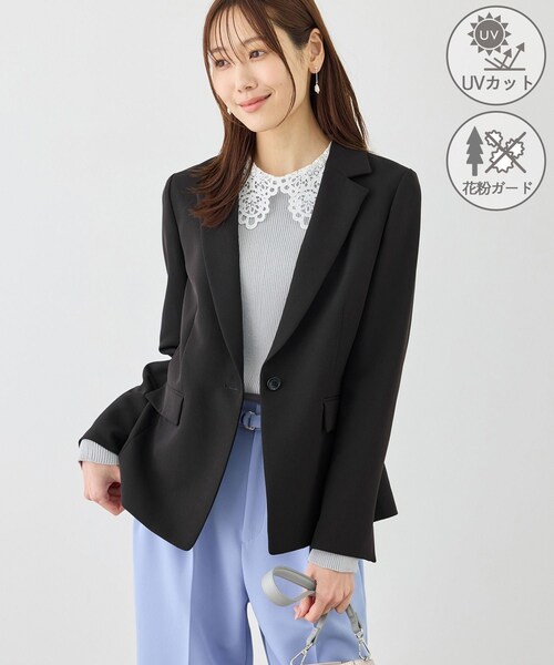ROPE' PICNIC（ロペピクニック）の「360°ウルトラストレッチ テーラードジャケット/ UVカット・花粉ガード・入卒式・セットアップ対応（テーラードジャケット・レディース・ブラック/グレー系/ベージュ系/ネイビー・L/M/S/XL/XS）」の15枚目の写真