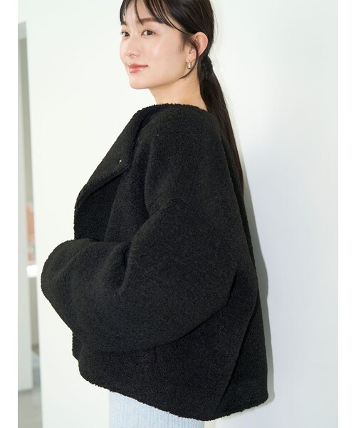 LAGUNAMOON（ラグナムーン）の「ボアブルゾン（ブルゾン・レディース・アイボリー/ブラック・F）」の3枚目の写真