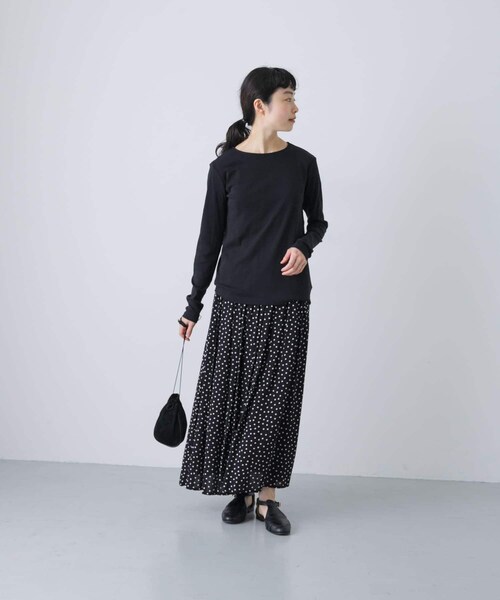 かぐれ（カグレ）の「ハイツイストコットンボートカットソー（Tシャツ/カットソー・レディース・OFF/MINT/BLACK・FREE）」の17枚目の写真