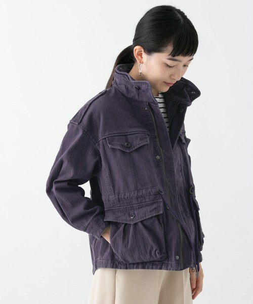 URBAN RESEARCH（アーバンリサーチ）の「WORK NOT WORK　フェードヘリンボンフィッシュテールジャケット（ミリタリージャケット・レディース・BLACK/NAVY・1/2）」の17枚目の写真