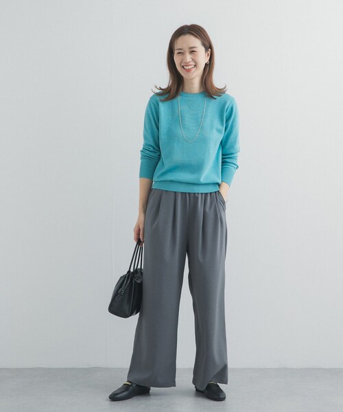 URBAN RESEARCH DOORS（アーバンリサーチドアーズ）の「オーガニックコットンクルーネックプルオーバー（ニット/セーター・レディース・OFF/YELLOW/BLUE・Free）」の21枚目の写真