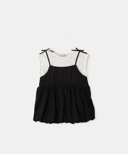 ROPE' PICNIC（ロペピクニック）の「【KIDS/キッズ】バルーンビスチェドッキングトップス（Tシャツ/カットソー・キッズ・ブラック/ホワイト・120/130/140/150）」の9枚目の写真