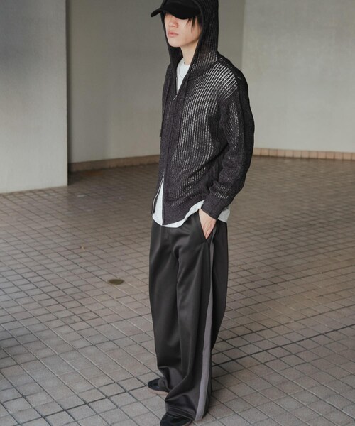 SENSE OF PLACE by URBAN RESEARCH（センスオブプレイスバイアーバンリサーチ）の「シアーメッシュフーディージップパーカー（パーカー・メンズ・BLACK/BROWN/GREIGE・M/L）」の10枚目の写真