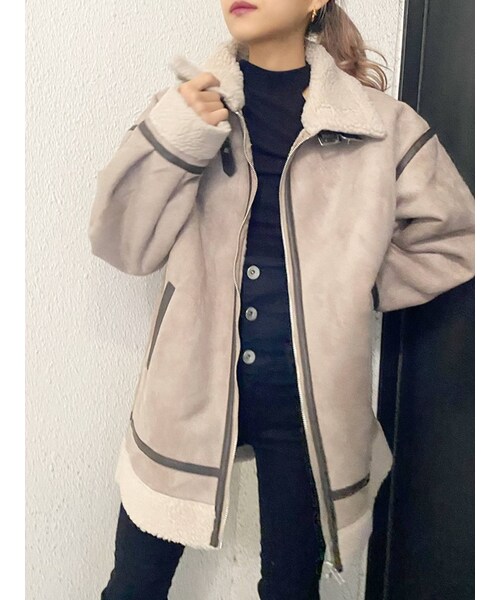 gyda フェイクムートンB3ボンバージャケット（WEB限定】フェイクレザー  