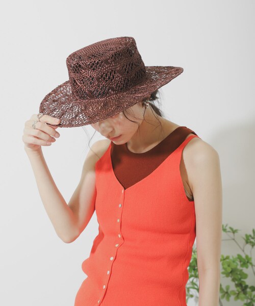 SENSE OF PLACE by URBAN RESEARCH(センスオブプレイスバイアーバンリサーチ)の「スカシアミハット(キャップ・レディース・BROWN/IVORY/BLACK・One)」の15枚目の写真