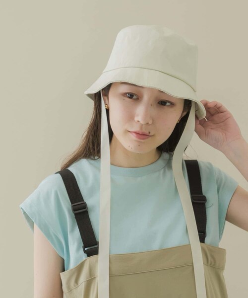 SMELLY（スメリー）の「コットンリボンバケットハット（ハット・レディース・BLK/IVO・-）」の7枚目の写真