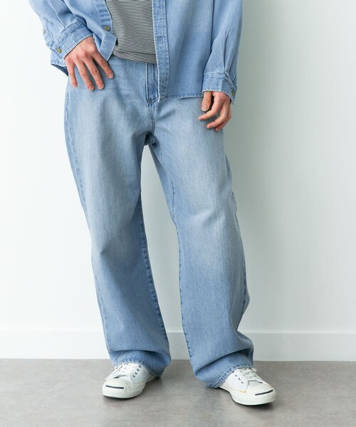 URBAN RESEARCH Sonny Label（アーバンリサーチサニーレーベル）の「『別注』RED KAP×Sonny Label　ワイドデニムパンツ（デニムパンツ・メンズ・ライトインディゴ/ユーズド・M/L）」の4枚目の写真
