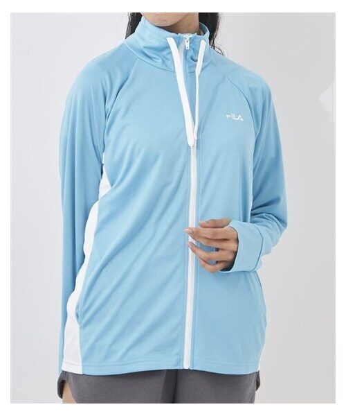 nissen（ニッセン）の「FILA 指穴付スムースラッシュガード（水陸両用・ＵＶカット）（324-671）/フィラ（ラッシュガード・メンズ・ブラック/ピンク/杢ライトグレー/杢ネイビー/ターコイズ/ホワイト/ミント・S/M/L/LL/3L/4L/5L）」の6枚目の写真