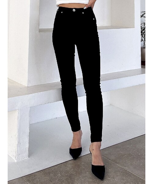 GYDA（ジェイダ）の「ハイウエスト stretchy カラーパンツ（その他パンツ・レディース・ライトグレー/ブラック/ミックス・F）」の18枚目の写真