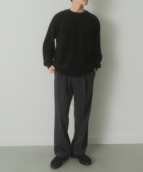 ITEMS URBANRESEARCH（アイテムズ アーバンリサーチ）の「フェザーヤーン クルーネック ニットソー（Tシャツ/カットソー・メンズ・MOC/YEL/BLK・M/L）」の8枚目の写真