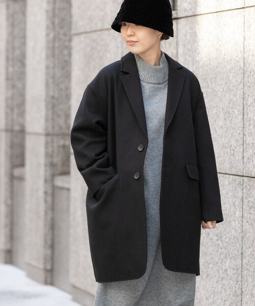 URBAN RESEARCH DOORS(アーバンリサーチドアーズ)の「FORK&SPOON チェスタージャケットコート(チェスターコート・レディース・BLACK/TOPGRAY/NUTSBROWN・1)」の8枚目の写真