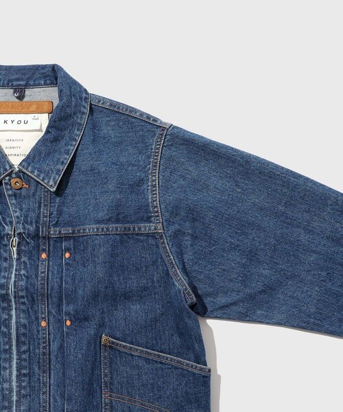 ADAM ET ROPE'(アダムエロペ)の「【KYOU/キョウ】ROEBUCK Type-50s Jacket by 66 Selvedge Denim(デニムジャケット・メンズ・ブラック/ブルー系・1/2/3)」の10枚目の写真
