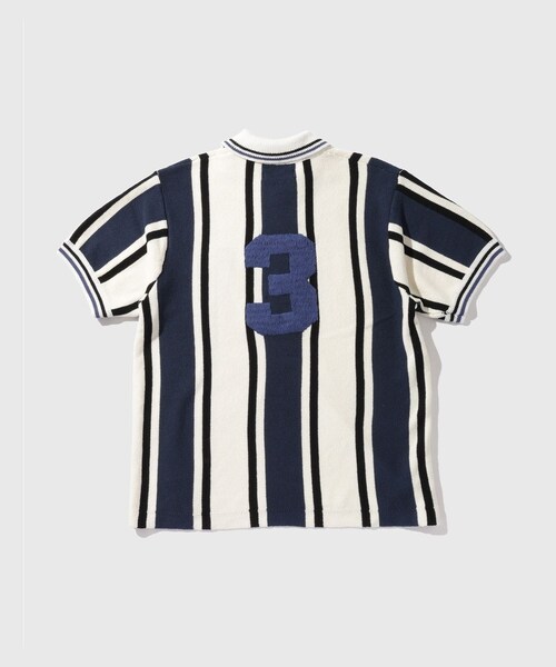 ADAM ET ROPE'（アダムエロペ）の「【RICE NINE TEN/ライス ナイン テン】KNITTED SOCCER SHIRT（ポロシャツ・メンズ・ホワイト系/ネイビー・1/2）」の14枚目の写真