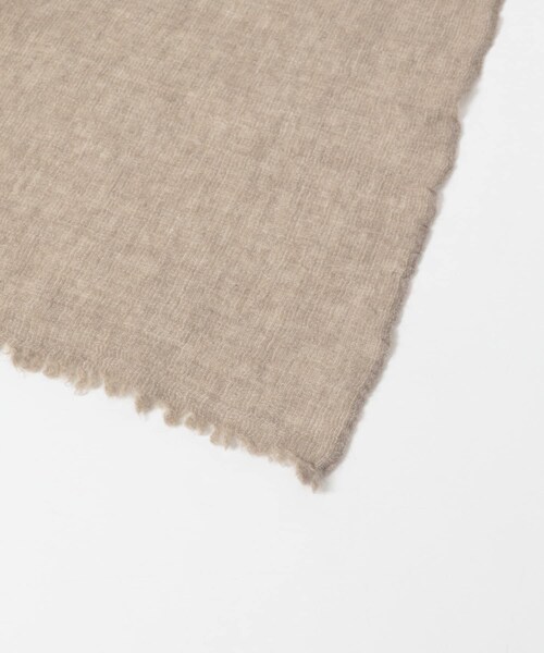 かぐれ（カグレ）の「OLU NATURAL BASIC　カシミヤ ラミー交織セルビッチラインストール（マフラー・レディース・グレー/ブラウン・-）」の7枚目の写真