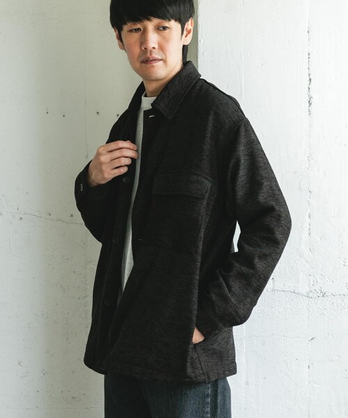 URBAN RESEARCH DOORS(アーバンリサーチドアーズ)の「モールシャツジャケット(テーラードジャケット・メンズ・OLIVE/CHARCOAL・M/L)」の7枚目の写真
