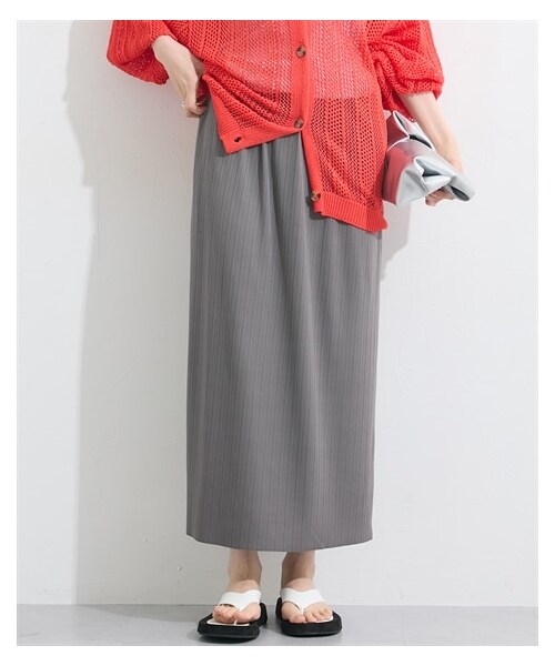 nissen（ニッセン）の「楽ちん美シルエット！ランダムテレコリブスカート＜大きいサイズ有＞（スカート・レディース・チャコール/モカグレー/黒・S/M/L/LL/3L/4L/5L/6L）」の9枚目の写真