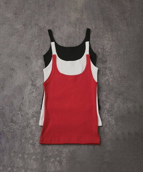 ADAM ET ROPE'(アダムエロペ)の「プリマベールファームリーリブタンクトップ / UVケア・洗える(タンクトップ・レディース・ブラック/オフホワイト/レッド系/パープル・F)」の19枚目の写真