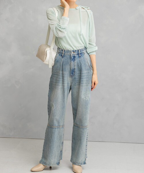 正規新品YENN HIGH RISE TUCK WIDE PANTS 38ロング YENN（イェン） ハイライズ タックワイドパンツ / レディース ボトムス
