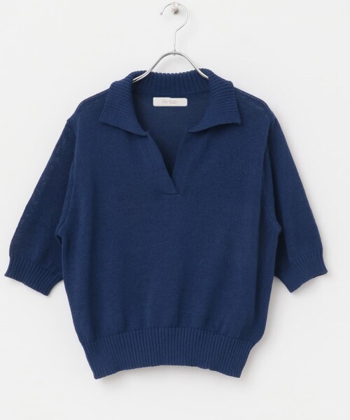 URBAN RESEARCH ROSSO（アーバンリサーチロッソ）の「F by ROSSO　オープンカラーサマーニット（ニット/セーター・レディース・L/BEIGE/BLUE/BORDER・FREE）」の21枚目の写真