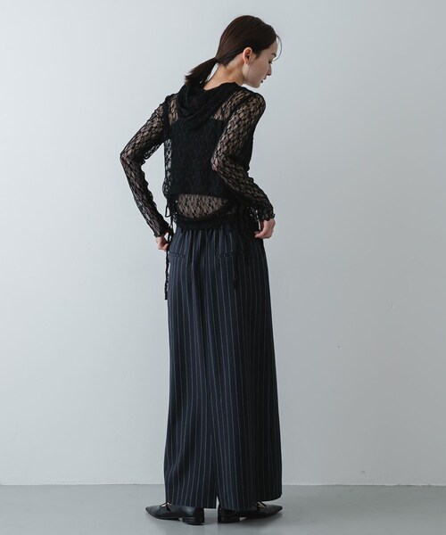 SENSE OF PLACE by URBAN RESEARCH（センスオブプレイスバイアーバンリサーチ）の「『洗濯可』フーディレースカットトップ（その他トップス・レディース・IVORY/BLACK/BEIGE・One）」の18枚目の写真