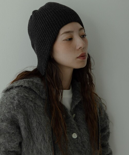URBAN RESEARCH Sonny Label（アーバンリサーチサニーレーベル）の「イヤーニットキャップ（ニットキャップ/ビーニー・レディース・グレー/チャコール・One）」の5枚目の写真