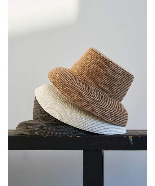 ELENDEEK（エレンディーク）の「PAPER CASABLANCA HAT（ハット・レディース・オフホワイト/ブラック/ベージュ/ホワイト/ライトグレー・F）」の21枚目の写真