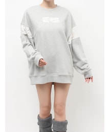 レースEmbroideryスウェットトップス
