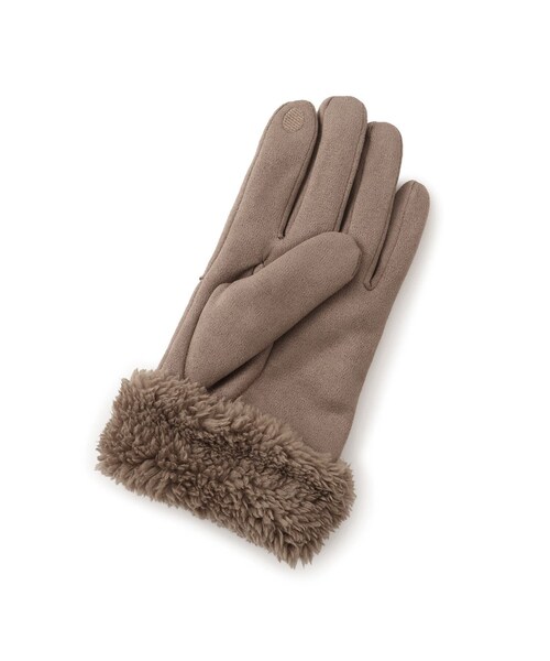 VIS（ビス）の「スマホタッチ刺繍付きムートングローブ（手袋・レディース・ブラック/グレー/ベージュ・F）」の5枚目の写真