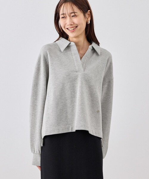 ROPE' PICNIC（ロペピクニック）の「スキッパースウェット（スウェット・レディース・ライトグレー/ホワイト/ネイビー/クリーム系・F）」の6枚目の写真