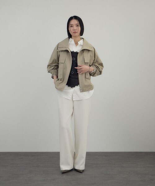 ADAM ET ROPE'（アダムエロペ）の「クロスレースマルチキャミソール（キャミソール・レディース・ブラック/オフホワイト・F）」の8枚目の写真