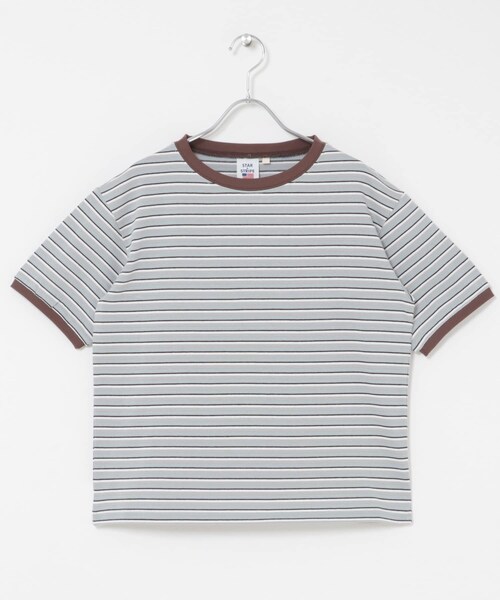 URBAN RESEARCH Sonny Label（アーバンリサーチサニーレーベル）の「STAR&STRIPE　マルチボーダーTシャツ（Tシャツ/カットソー・レディース・マルチグレー/マルチブルー/マルチグレージュ・M）」の2枚目の写真
