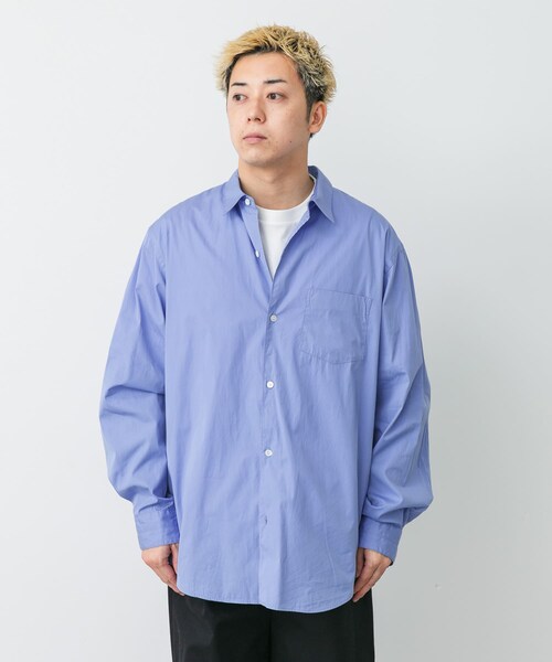 URBAN RESEARCH DOORS(アーバンリサーチドアーズ)の「awasa レギュラーカラーシャツ(シャツ/ブラウス・メンズ・BLUE/BLUE ST・3/2)」の5枚目の写真
