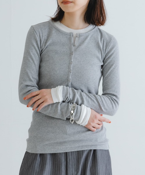 URBAN RESEARCH(アーバンリサーチ)の「NINETY PERCENT ANIS RIB TOP(Tシャツ/カットソー・レディース・LAVENDULA/CHALKWHITE/TAUPE/BLACK・S)」の6枚目の写真