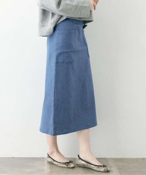 ITEMS URBANRESEARCH（アイテムズ アーバンリサーチ）の「アウトポケットデニムスカート∴（デニムスカート・レディース・L.BLU/NVY・S/M）」の4枚目の写真