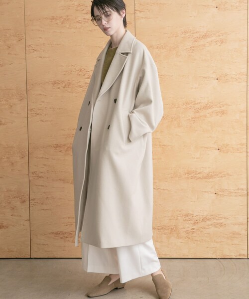 URBAN RESEARCH(アーバンリサーチ)の「スーパー140ウールチェスターコート(チェスターコート・レディース・L.BEIGE/D.GREEN/BLACK・36/38)」の22枚目の写真
